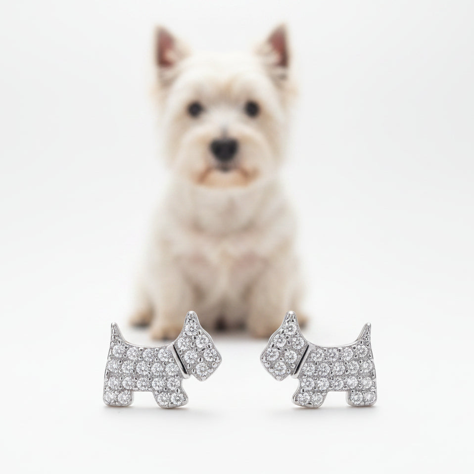 PUP PRIDE TERRIER SILHOUETTE STUDS