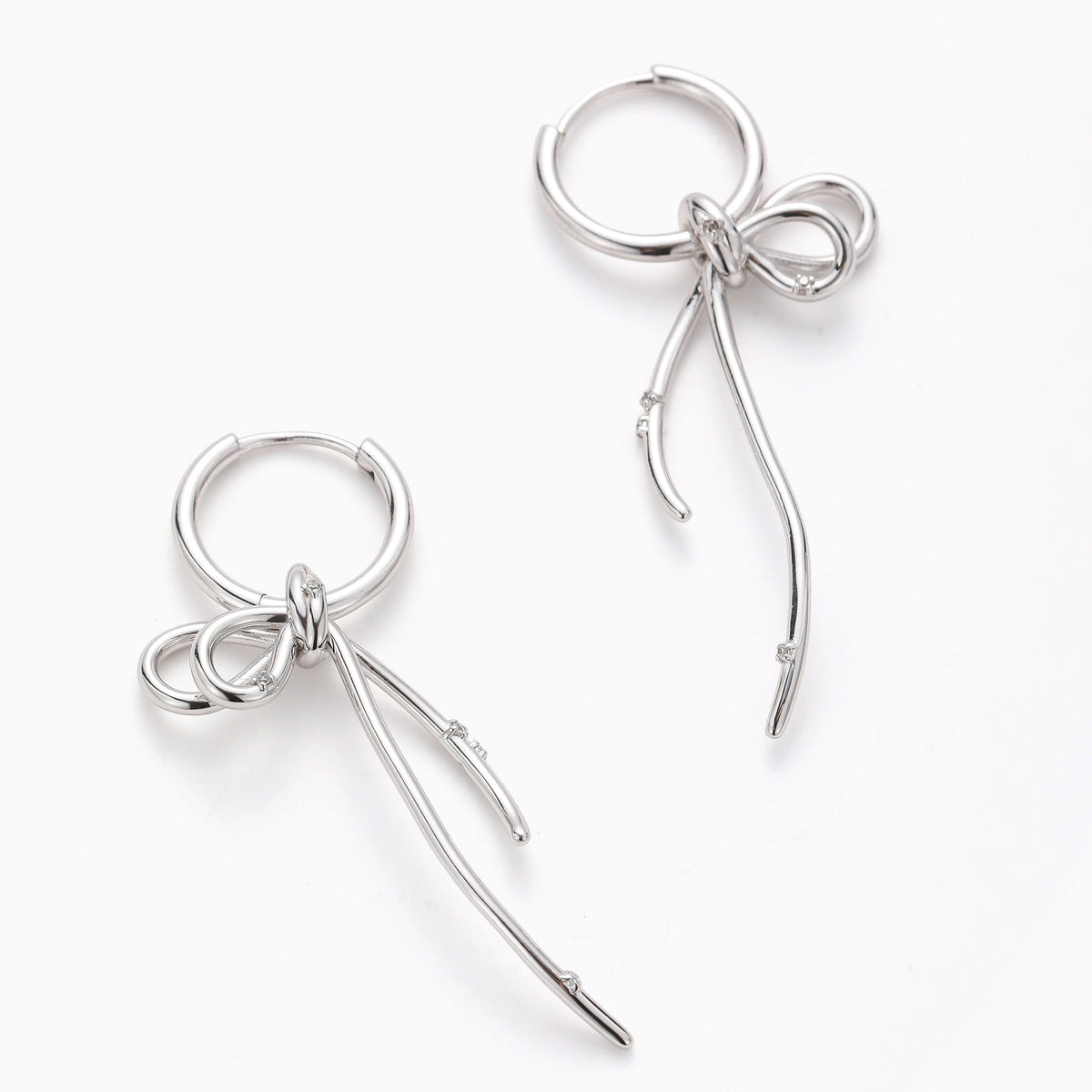 BOW KNOT STERLING SILVER EARRINGS UNUSUAL DESIGN UNCOMMON BEAUTY