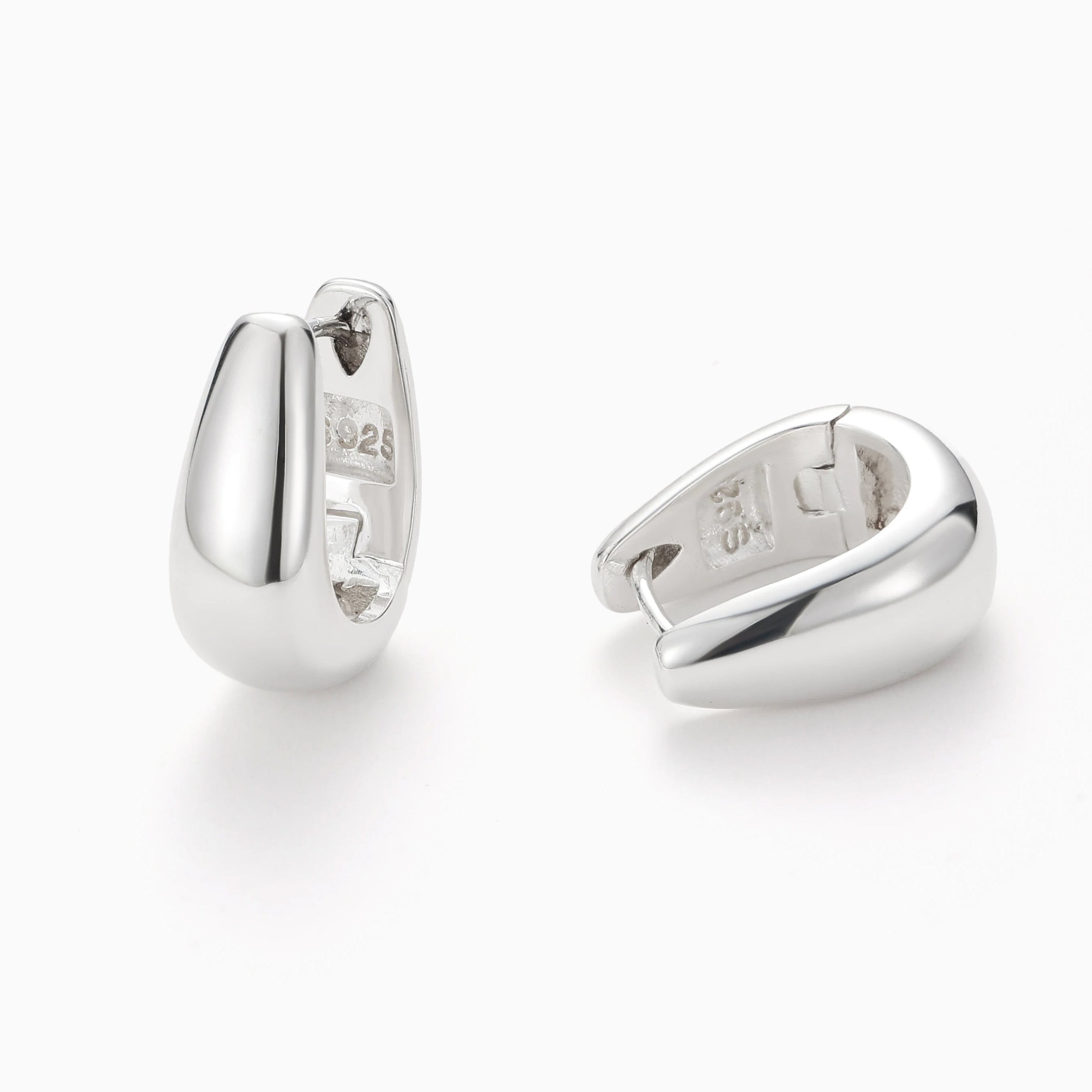 LUNAR LOOP HOOPS HIGH POLISH STERLING SILVER