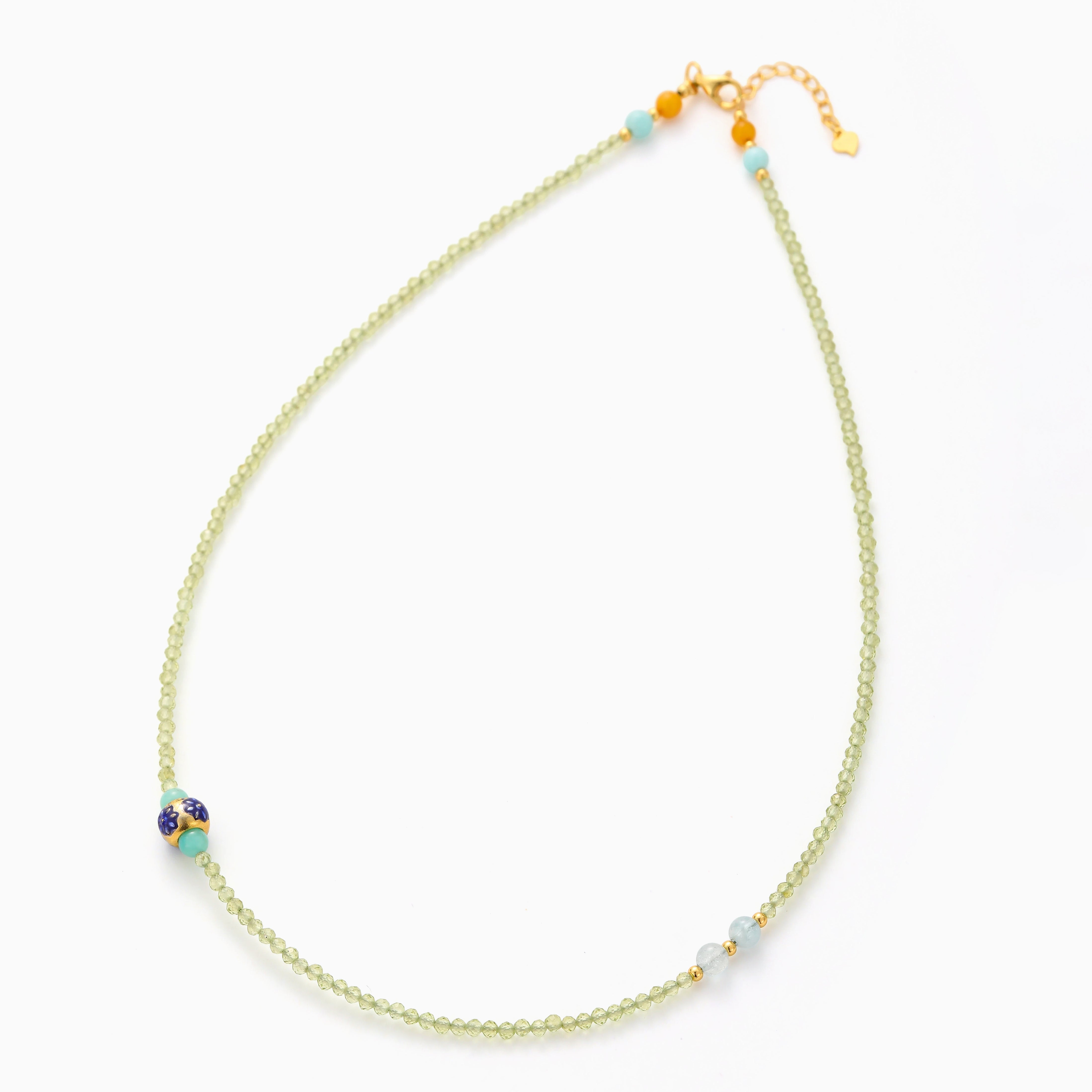 LIME GREEN PERIDOT FIRST LAYER NECKLACE