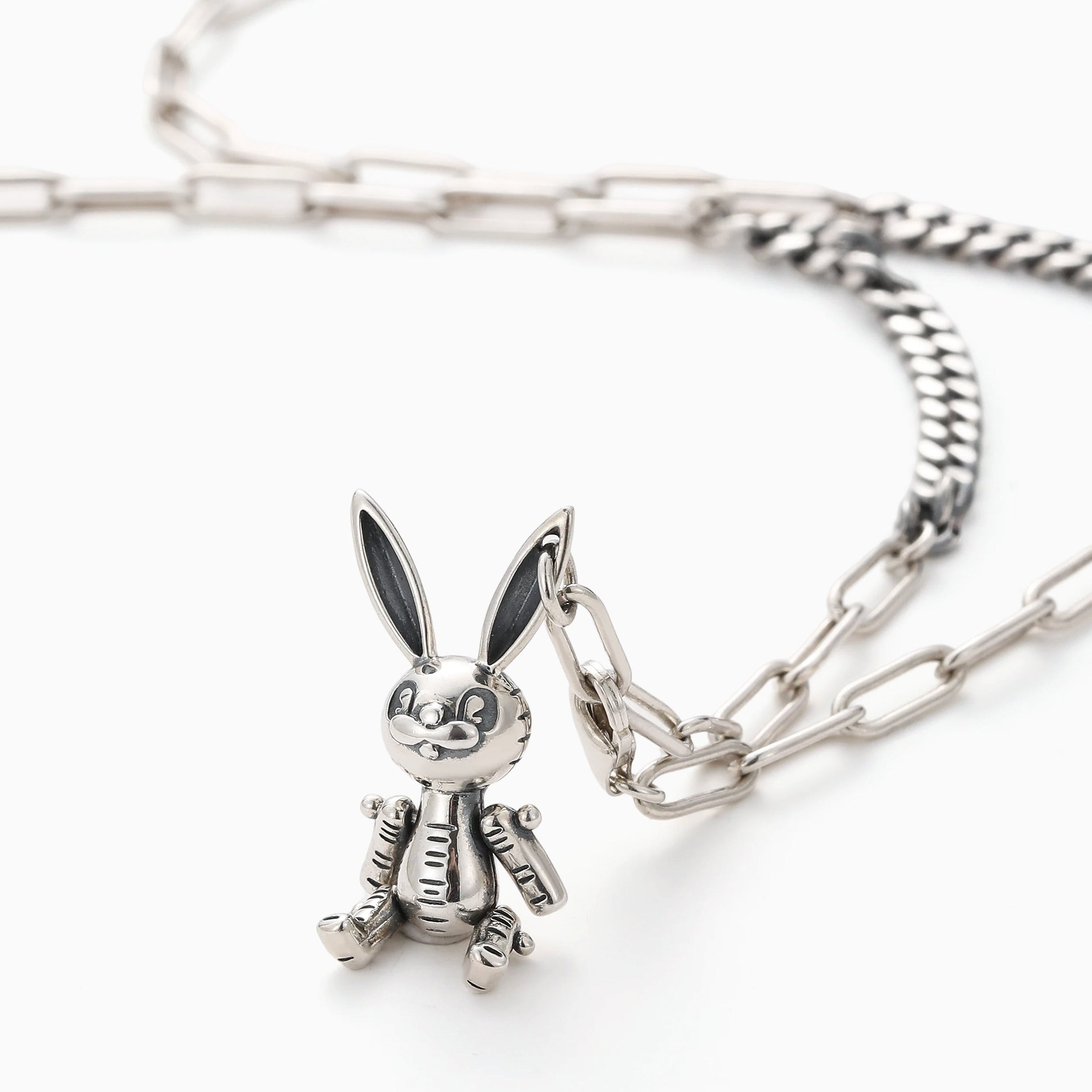 ROBOTIC BUNNY PENDANT NECKLACE FUTURISTIC FUN FOR THE AI ERA