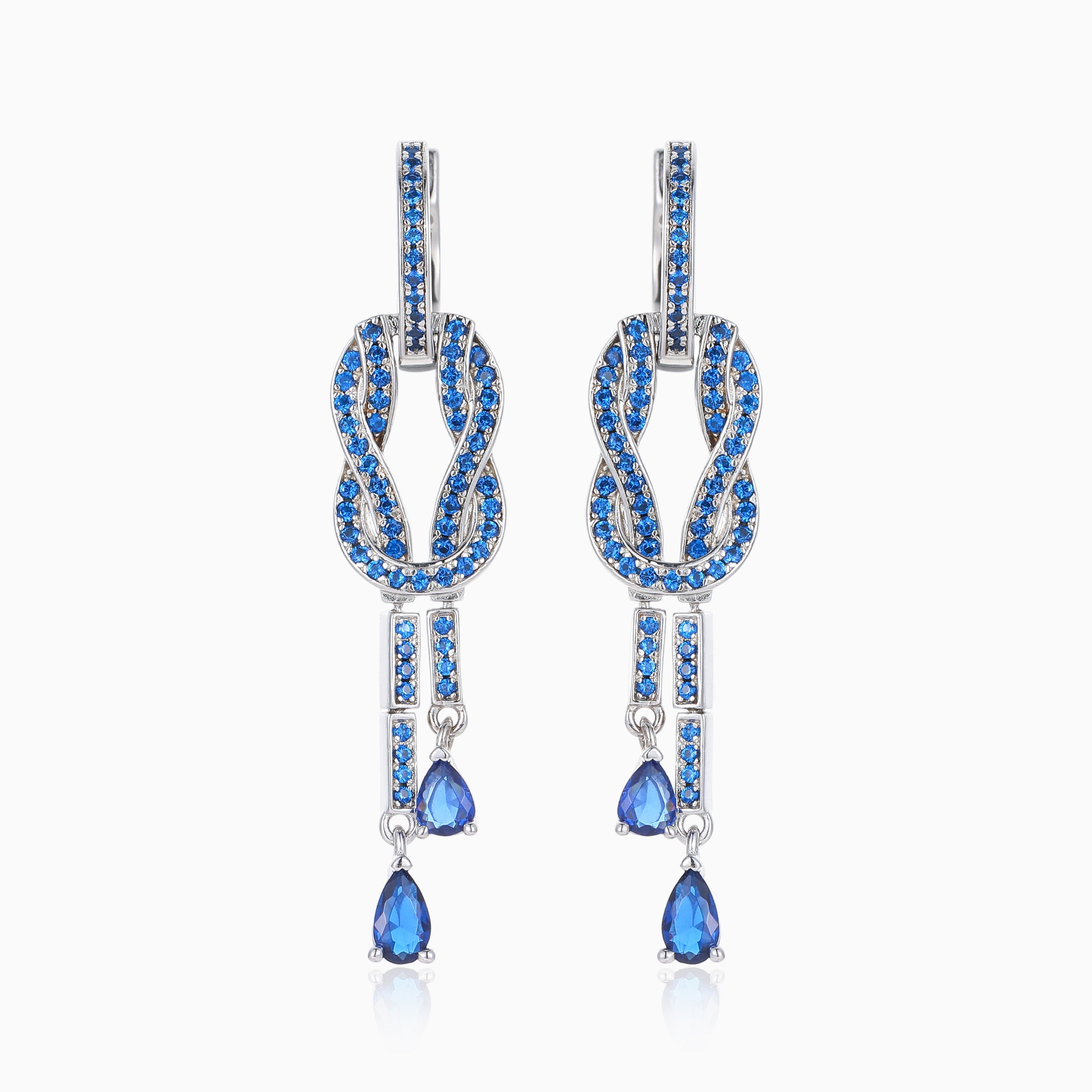 KASHMIR SAPPHIRE CZ INFINITY DROP EARRINGS