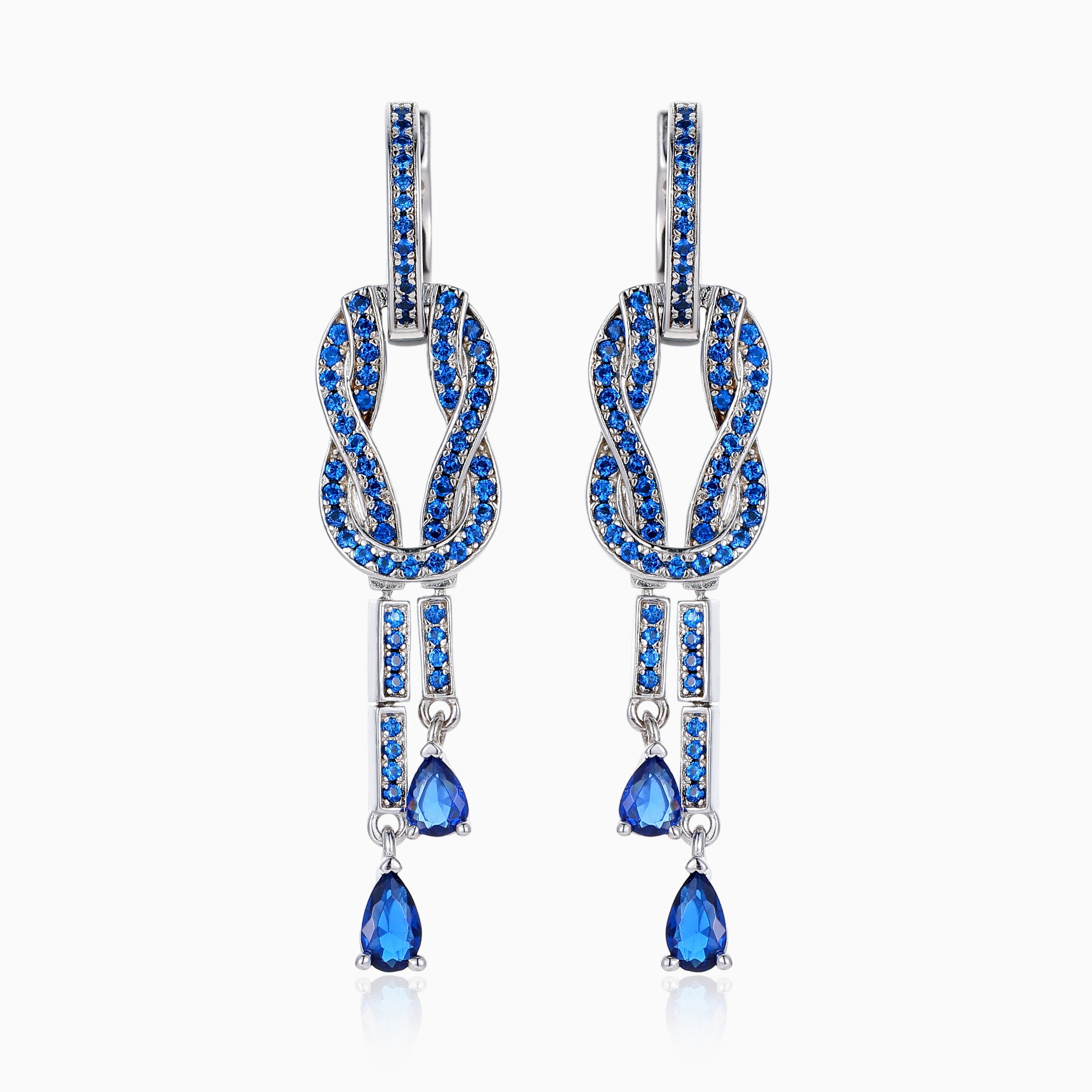KASHMIR SAPPHIRE CZ INFINITY DROP EARRINGS