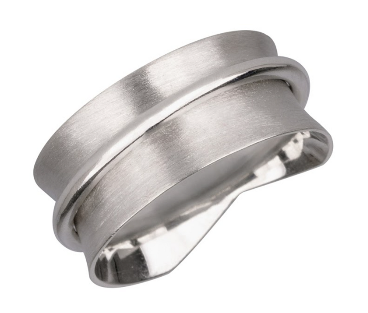 MINIMALISM SILVER SPINNER RING, TAPERED BAND