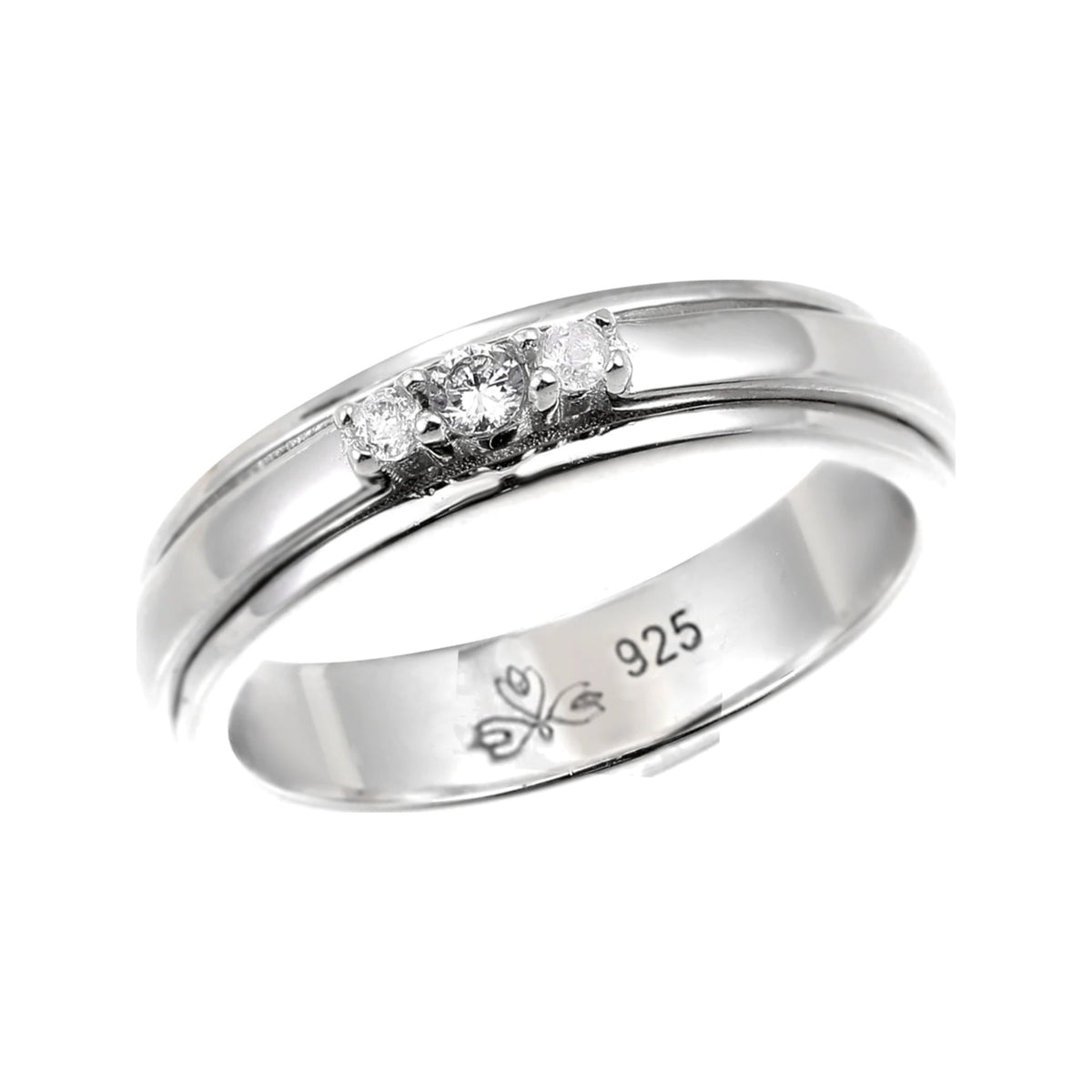 MODE SILVER MEDITATION SPINNER RING, CRYSTAL ACCENTS