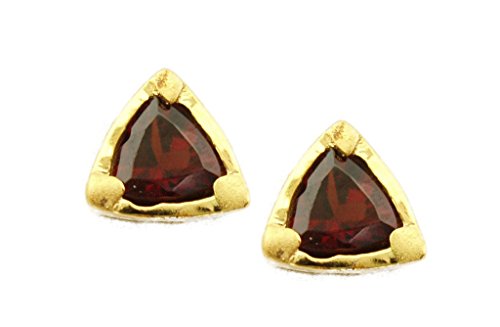 Trillium Cut Garnet Vermeil Gold On Silver Earrings