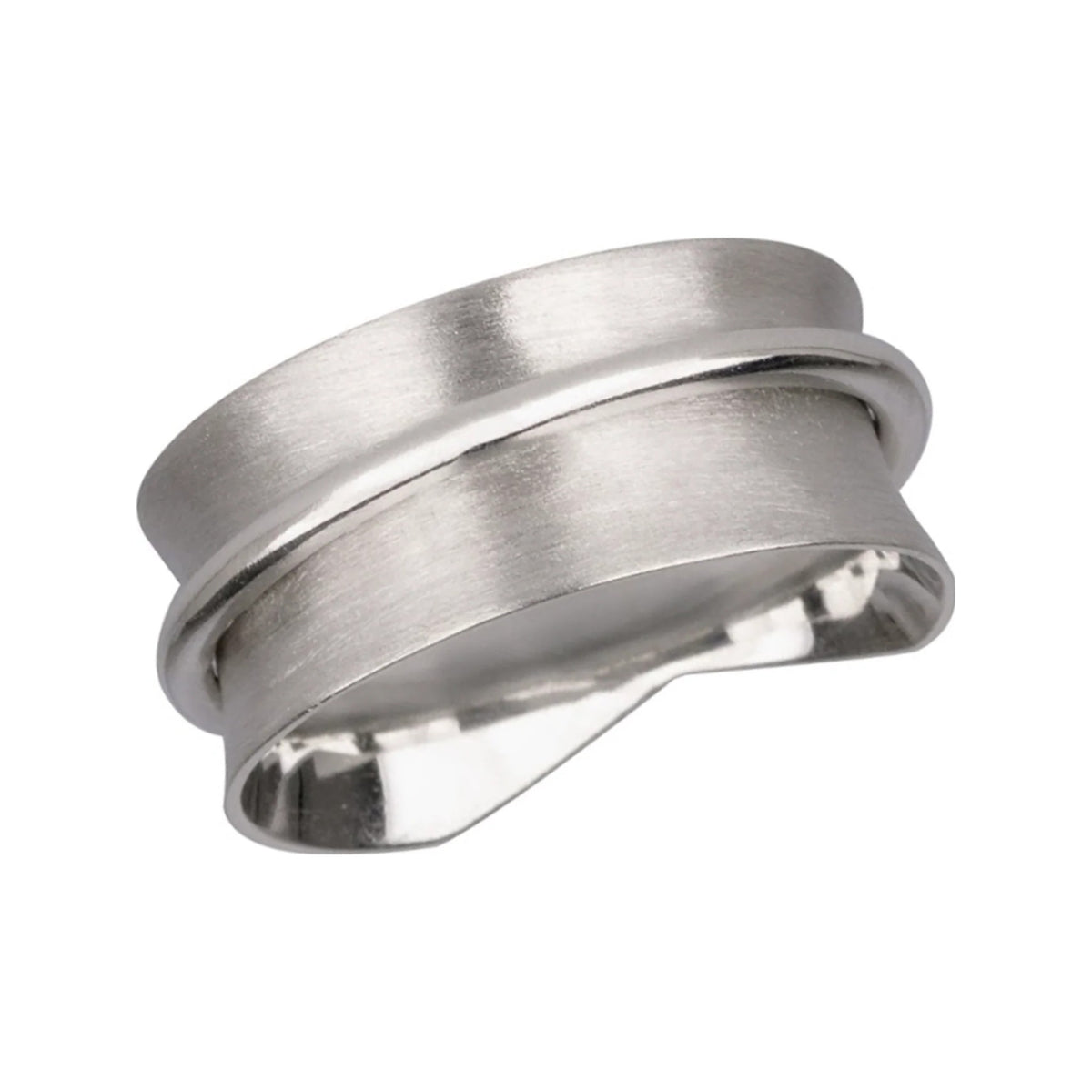 MINIMALISM SILVER SPINNER RING, TAPERED BAND
