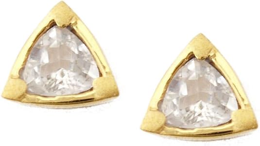 Trillium Cut White Topaz Vermeil Gold On Silver Earrings