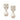 Flower Square And Teardrop Pearl Sterling Silver Earrings