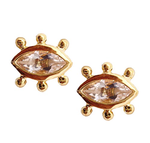 Marquise White Topaz Vermeil Silver Earrings