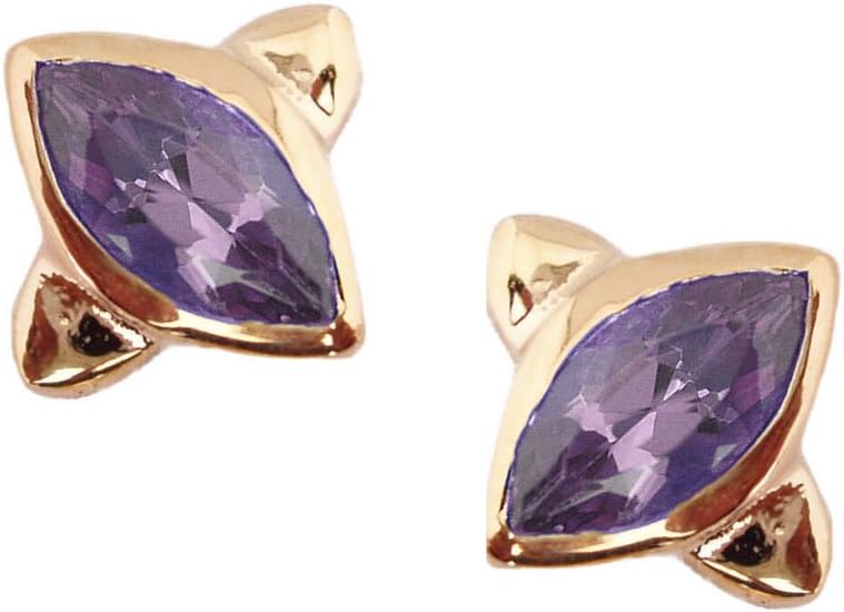 Criss Cross Amethyst Vermeil Gold On Silver Earrings
