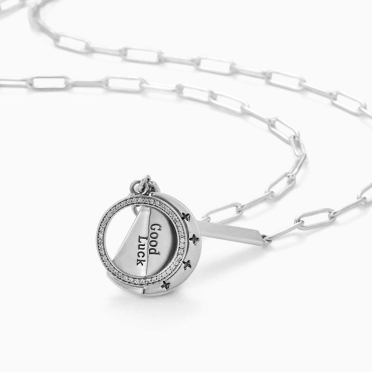 GOOD LUCK SAILOR CHARM CZ STERLING SILVER