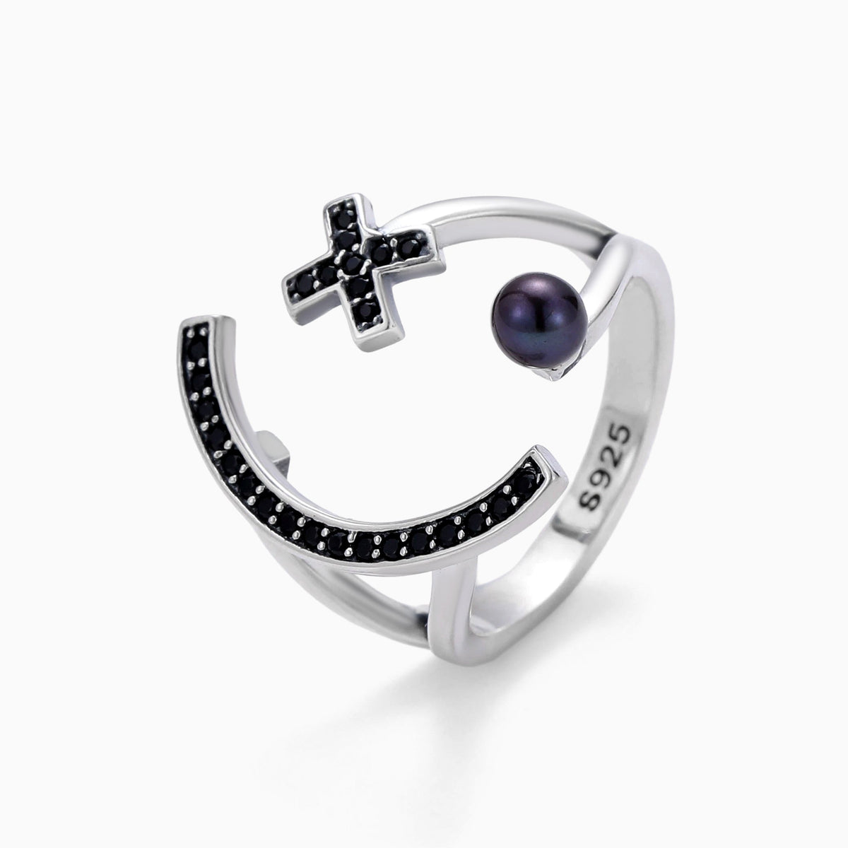 KISS AND HUG STERLING SILVER RING