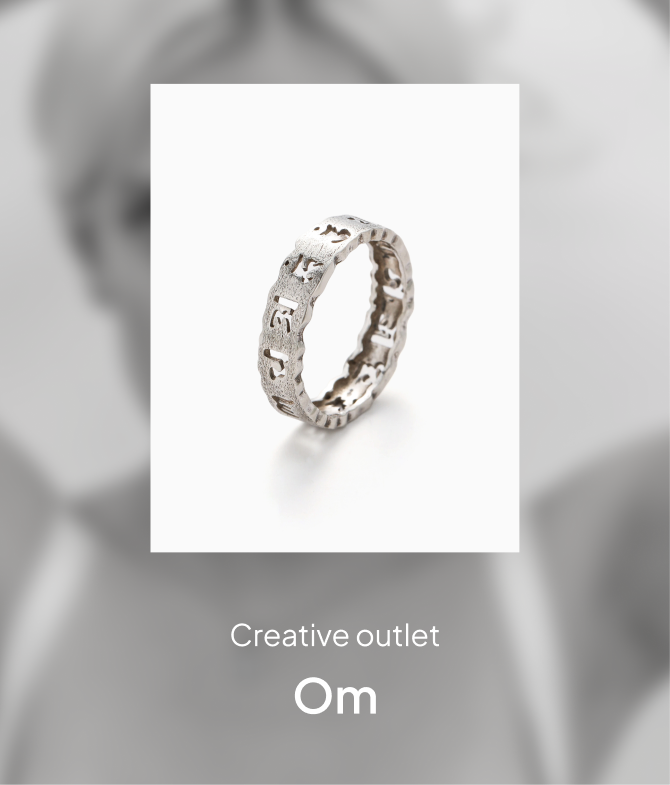 Sterling silver Om spinner ring, Om edit, Creative Outlet