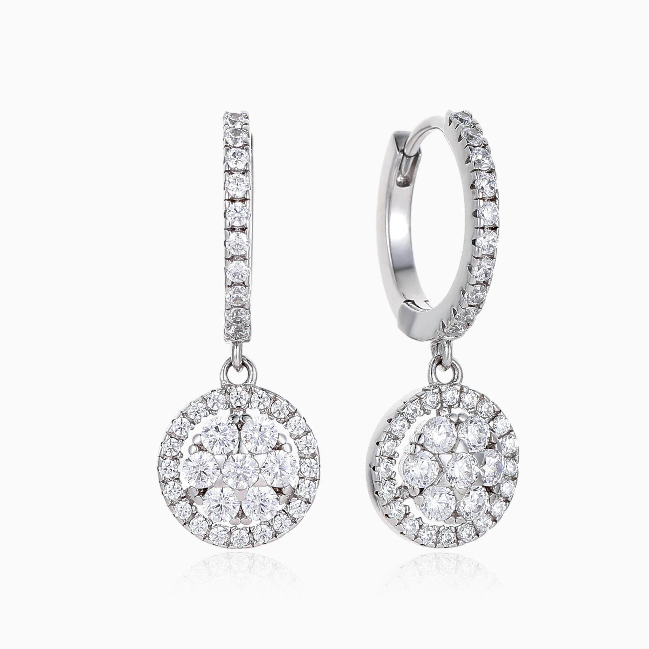 THE GO TO HOOPS WITH MOISSANITE CLUSTER CHARM