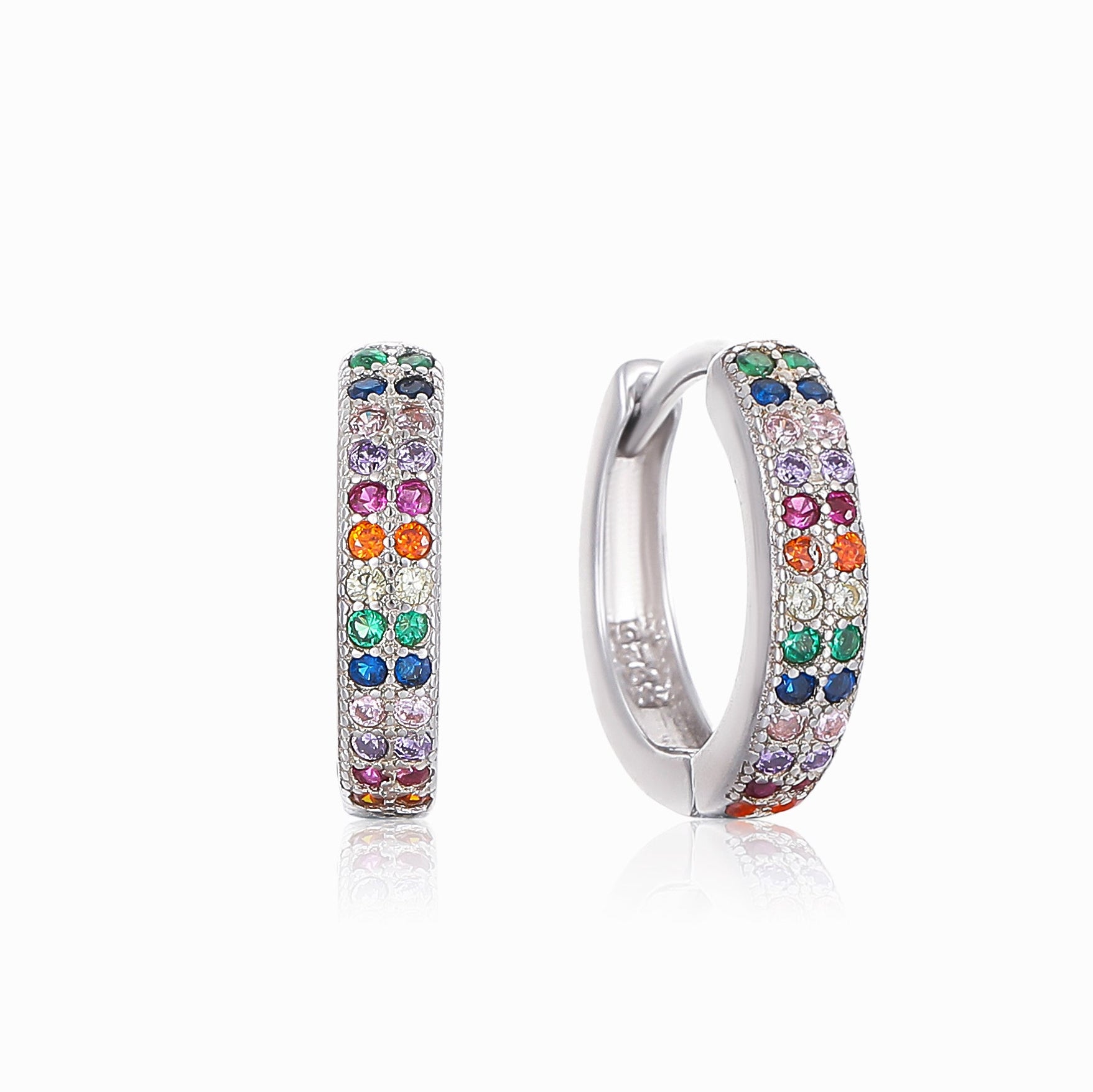 POP OF COLOR CZ HOOPS